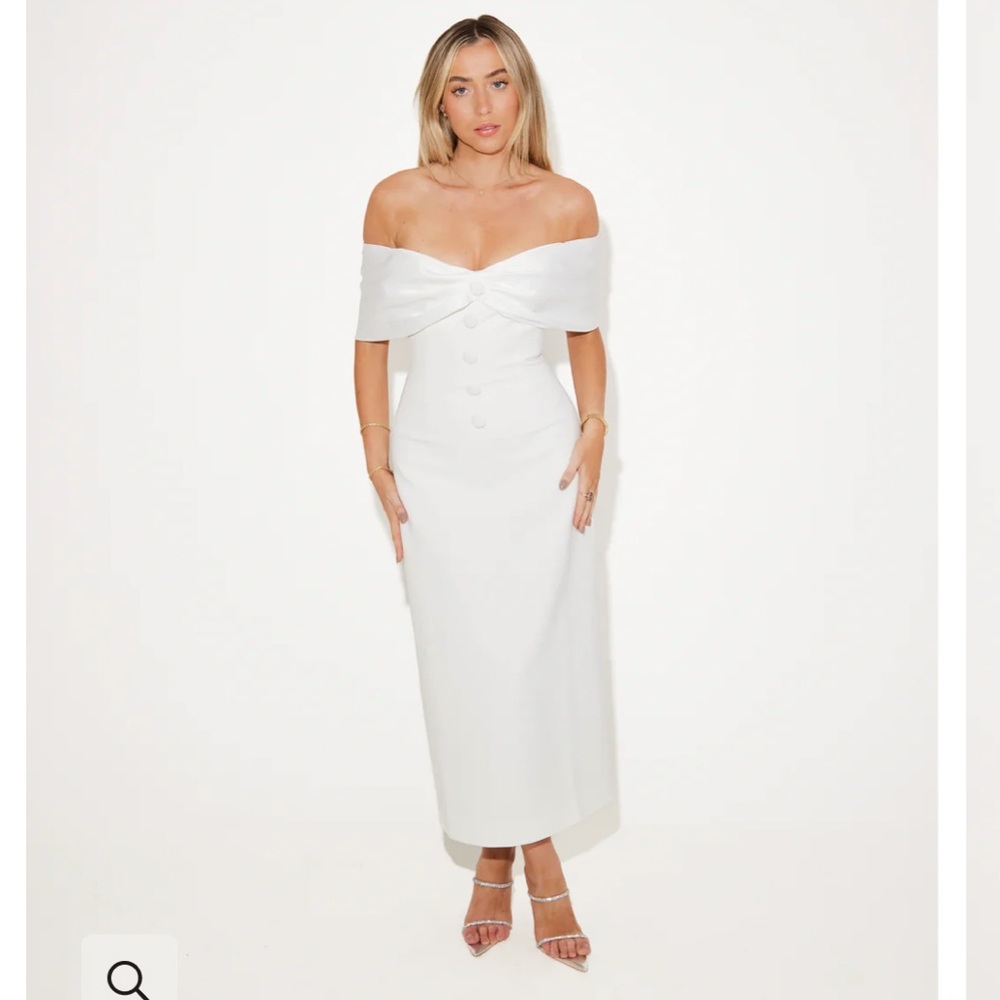 Elegant Off-Shoulder White Dress